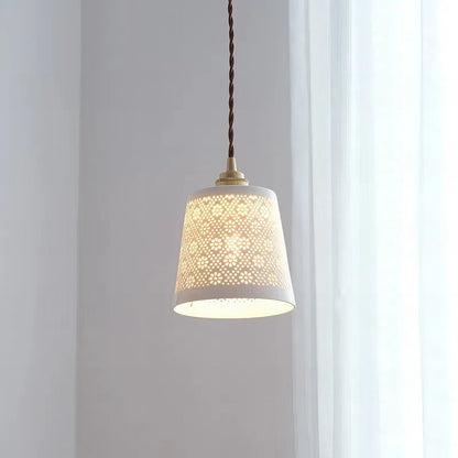 Paris - Ceramic Patterned Shade Pendant Ceiling Light