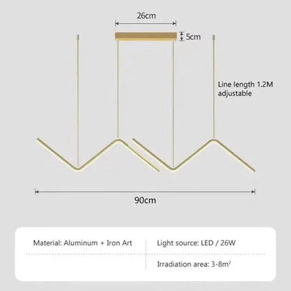 Ethea - Angled LED Hanging Smart Ceiling Light Chandelier properties