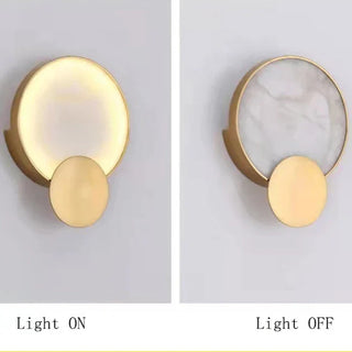 Graciela - Modern Round Gold Marble LED Wall Light