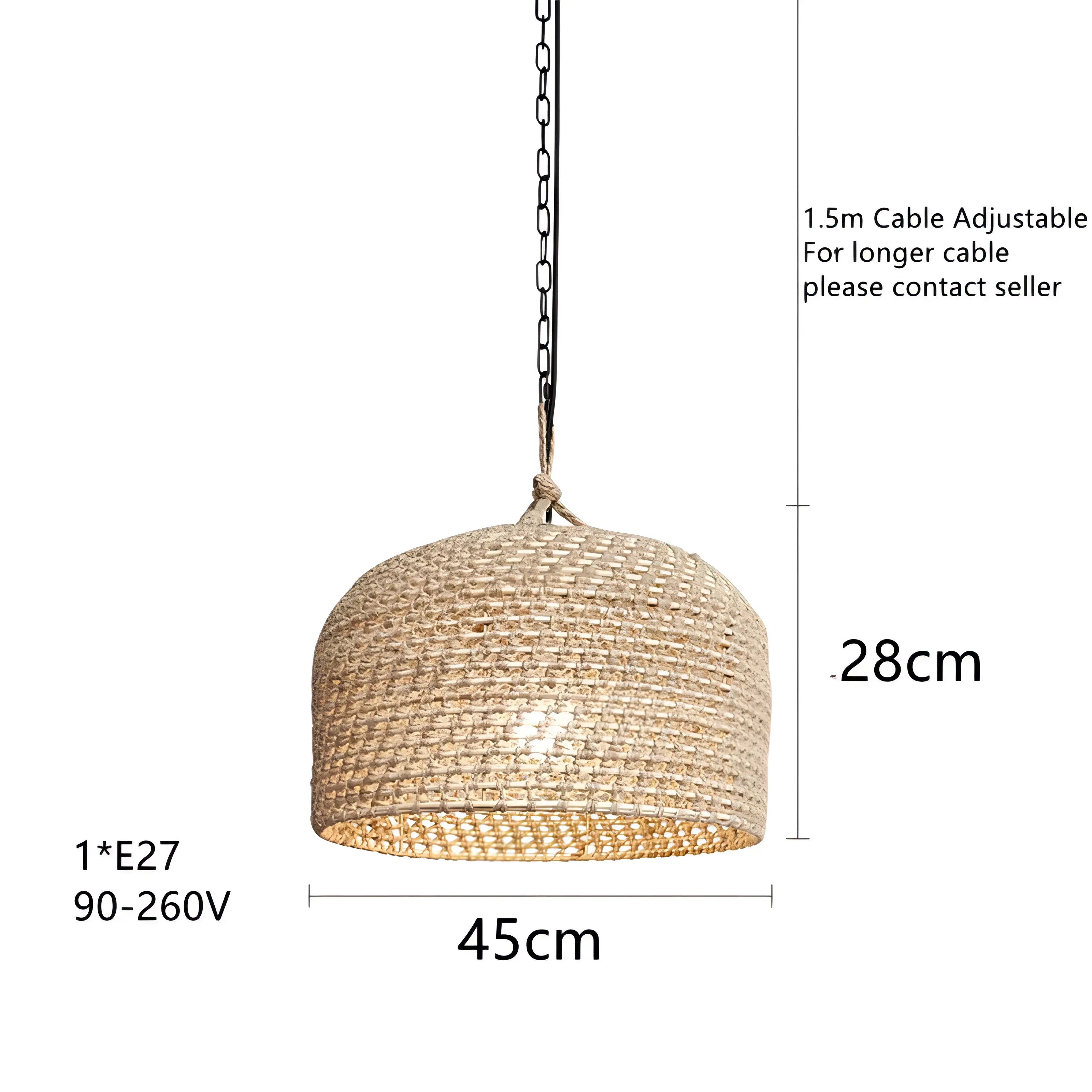 Padilla - Wicker Rattan Pendant Ceiling Light Handmade Japanese Style