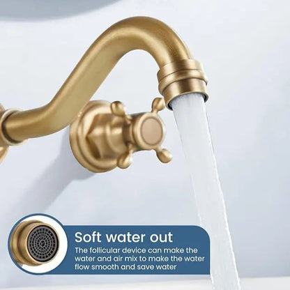 Maira - Vintage Style Dual Handle Hot/Cold Mixer Wall Tap