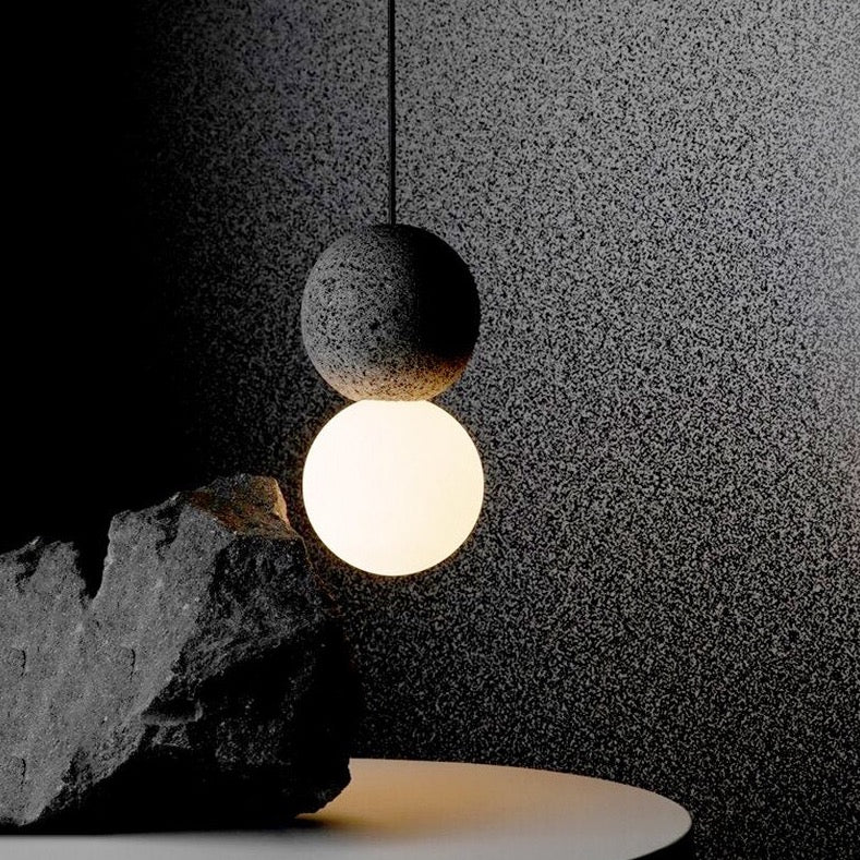 Cili - LED Double Ball Black Hanging Ceiling Pendant Light