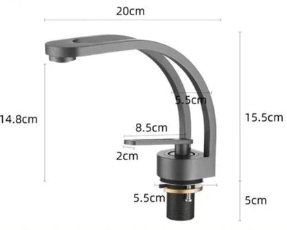 Daja - Modern Thin Curved Single Lever Mixer Basin Tap