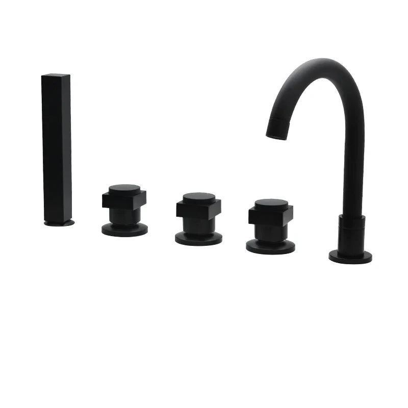 Herrera - Modern Waterfall 5 Piece Bathtub Tap and Shower Set