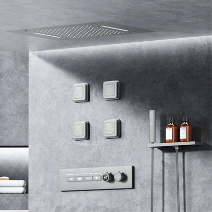 Donte - Brass LED Digital Shower System with Ceiling Mount and Dual Hot & Cold Controls