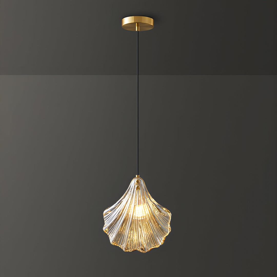 Lylah - Patterned Coloured Glass Shell Ceiling Pendant Light