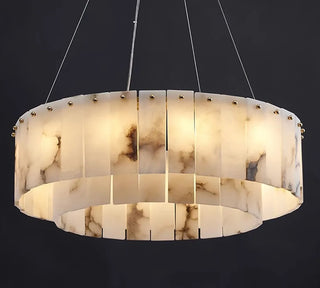 Mynta - Marble Tiered Hanging Chandelier