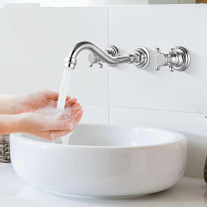 Maira - Vintage Style Dual Handle Hot/Cold Mixer Wall Tap