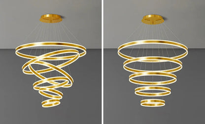 Jenru - Modern Multi Ring Hanging Ceiling Chandelier