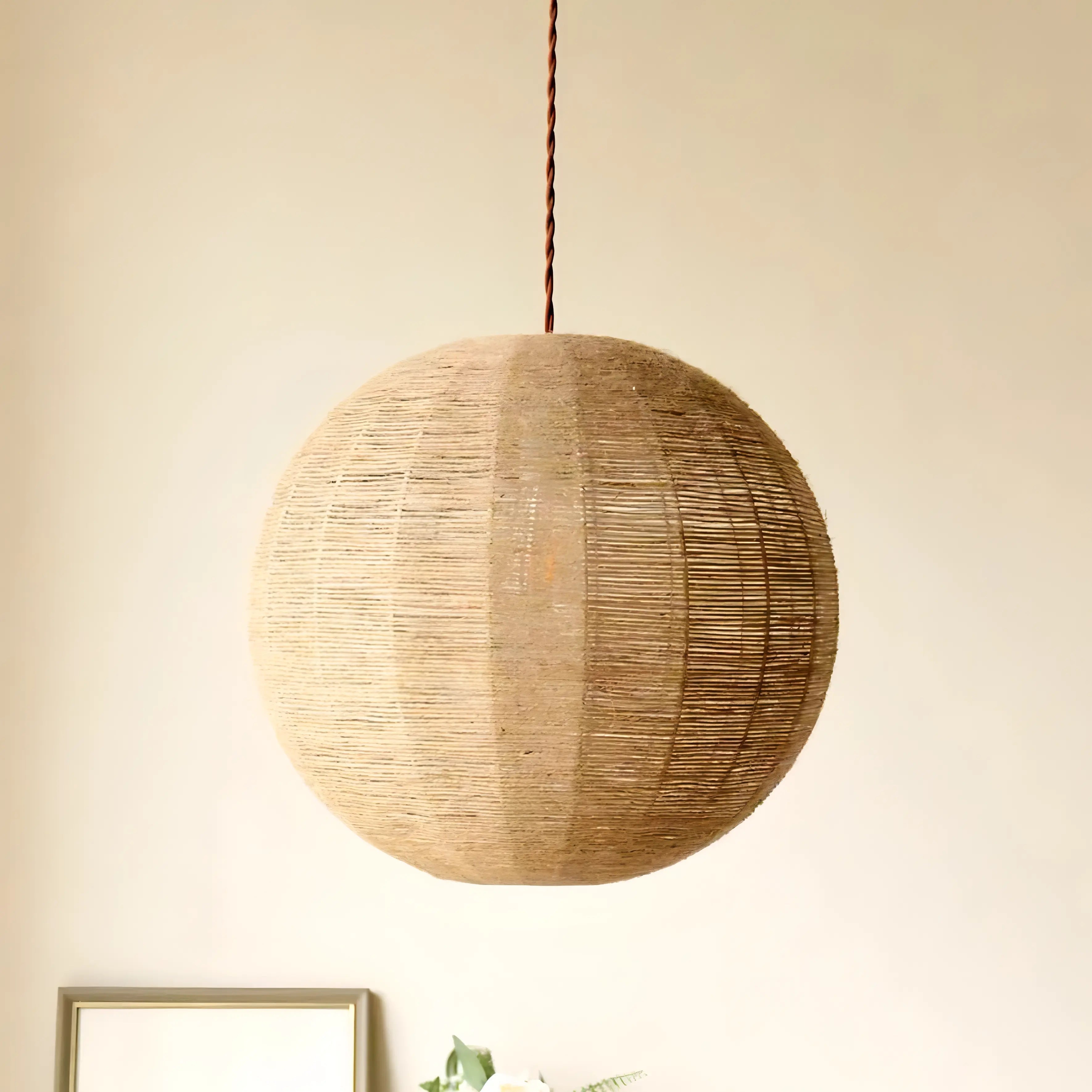 Graham - Handmade Fabric Round Ball Pendant Ceiling Lamp