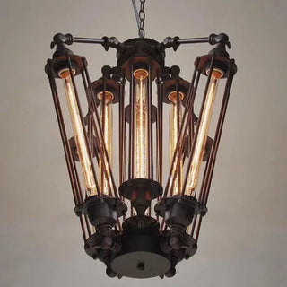 Meryem - Black Industrial Multi Head Cylindrical Iron Ceiling Light Chandelier