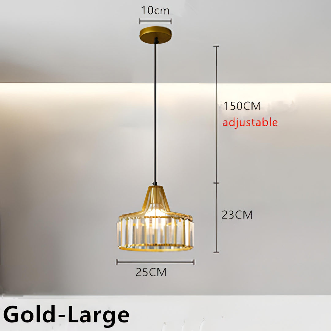 Guillermo - Caged Frame Glass Round Modern Hanging Pendant Ceiling Light