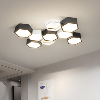Ignacio - Minimalist Honeycomb Black & White Combination Ceiling Light