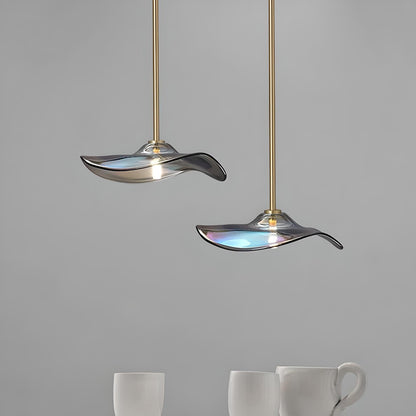 Felicia - Modern Wavy Neo-Chrome Glass Plated Pendant Light