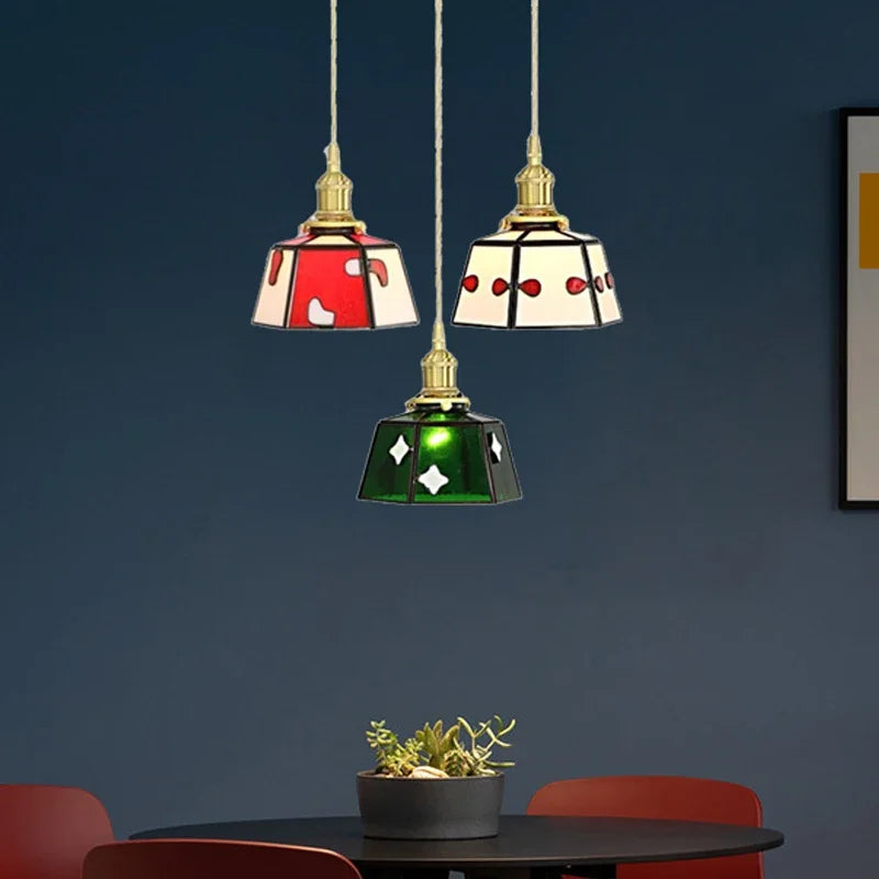 Sully - Coloured Glass Hanging Pendant Ceiling Light