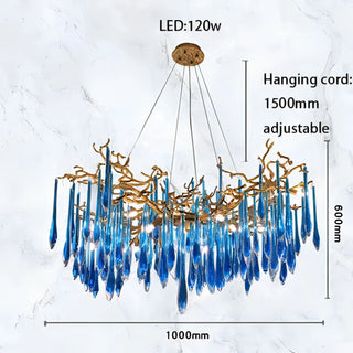 Kazuto - Tree Branch Hanging Multi Teardrop Chandelier