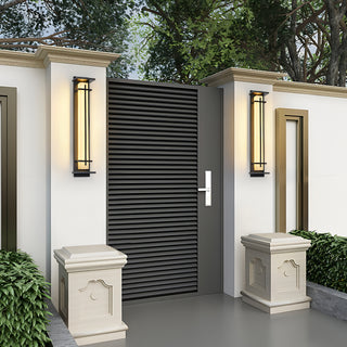 Nikolai - Black Caged Outdoor Bar Wall Light IP65 Waterproof