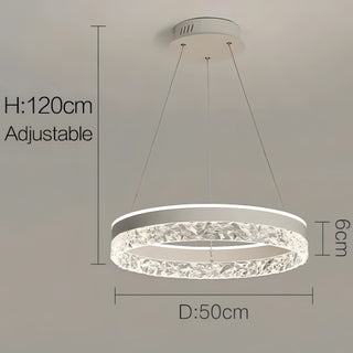 Zaira - Modern Crystal Glass Striped Circular Hanging Ceiling Light Chandelier