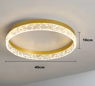 Ayesha - Modern Round Flush Mount Crystal Glass Dimmable Ceiling Light