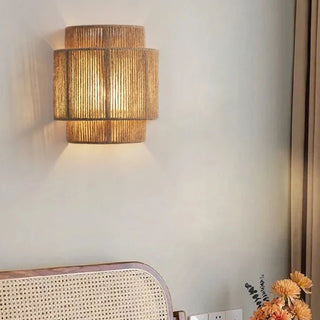 Bucky - Japanese Retro Rattan Weaving Wall Lamp