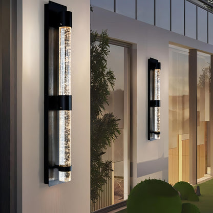 Owyn - Crystal Bubble Black Modern Outdoor Wall Light Bar