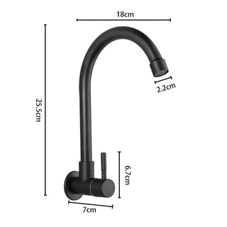 Malka - Rotatable Modern Black Single Handle Cold Water Kitchen Drinking Tap