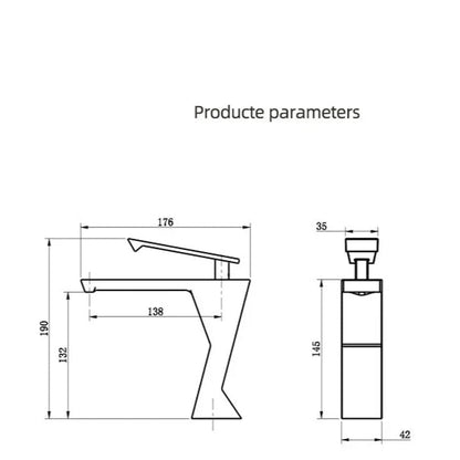 Jonas - Modern Geometric Sleek Single Lever Waterfall Basin Tap