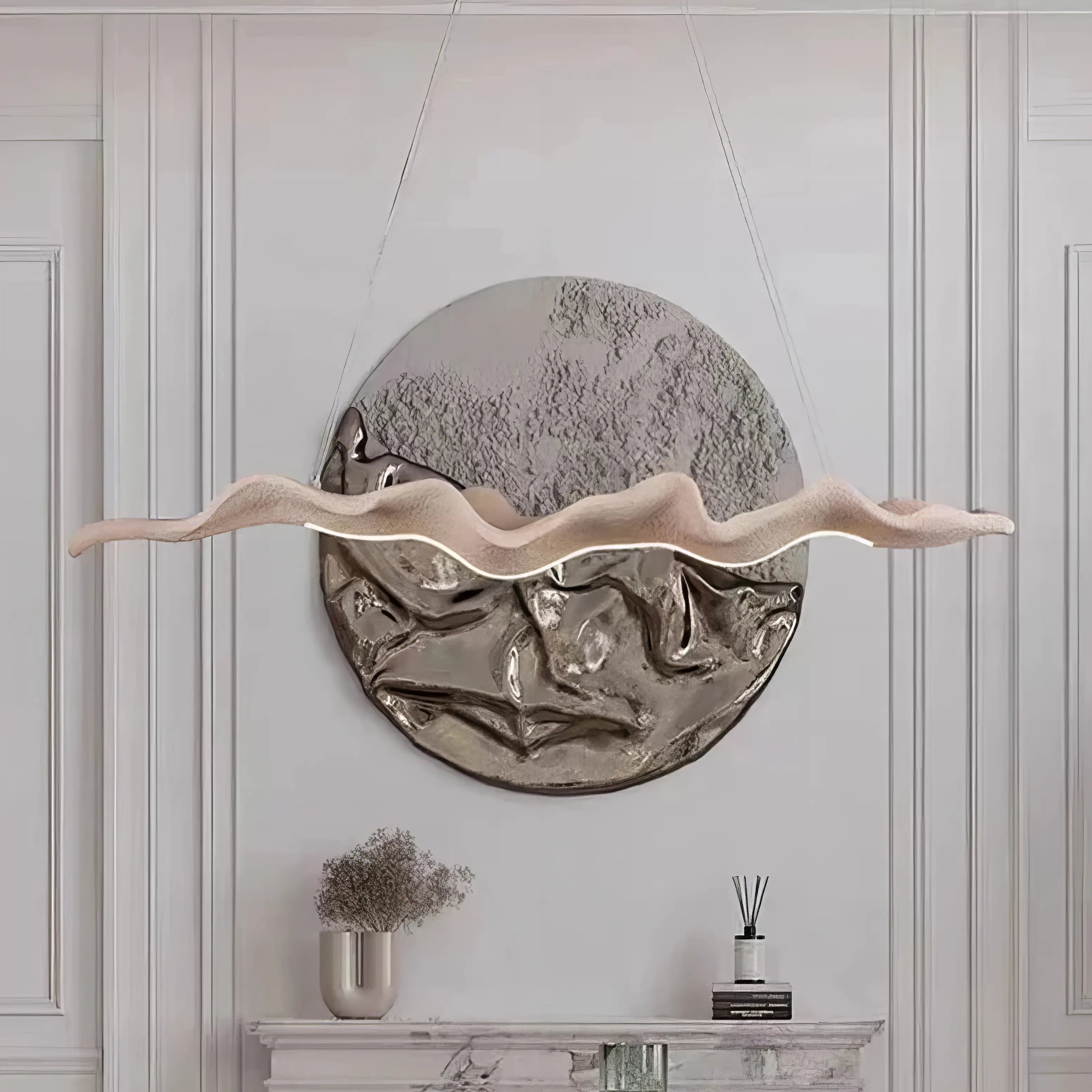 McLean - Resin Wavey Drift Wood Hanging Ceiling Light