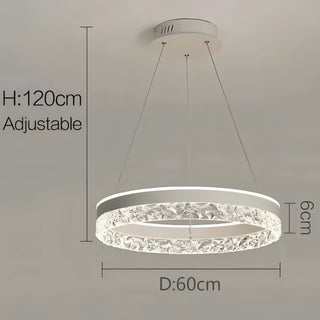 Zaira - Modern Crystal Glass Striped Circular Hanging Ceiling Light Chandelier