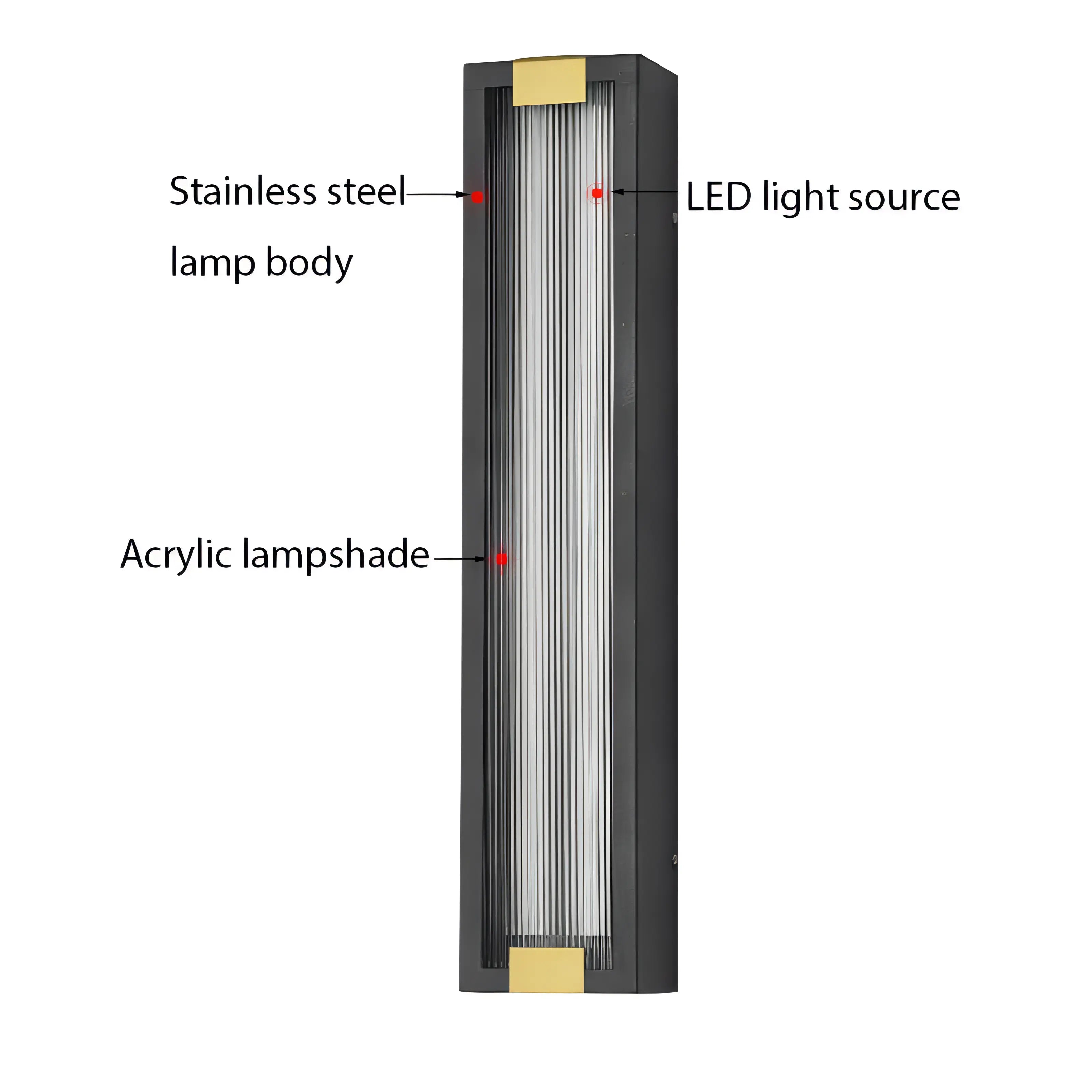 Barrios - Stainless Steel Rectangular Acrylic Outdoor Wall Light