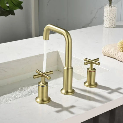 Celia - Dual Handle Modern Brushed Basin Tap
