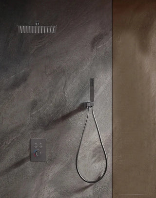 Mcneely - Square Rain Shower Head Set with Handheld Shower