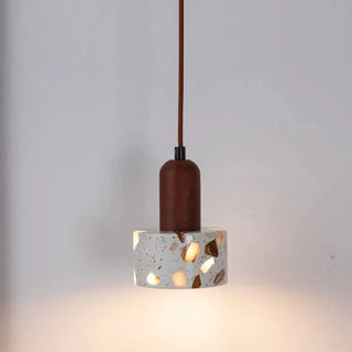 Eligio - Japanese Minimalist Walnut Brown Marble Hanging Pendant Ceiling Light