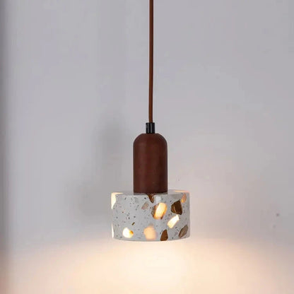 Eligio - Japanese Minimalist Walnut Brown Marble Hanging Pendant Ceiling Light