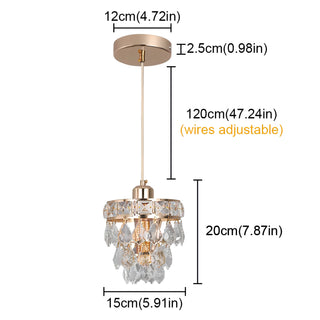 Siera - Crystal Hanging Shaped Multi Hanging Glass Round Gold Ceiling Pendant Light