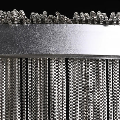 Brita - Modern Hanging Tassel Round Silver Ceiling Chandelier