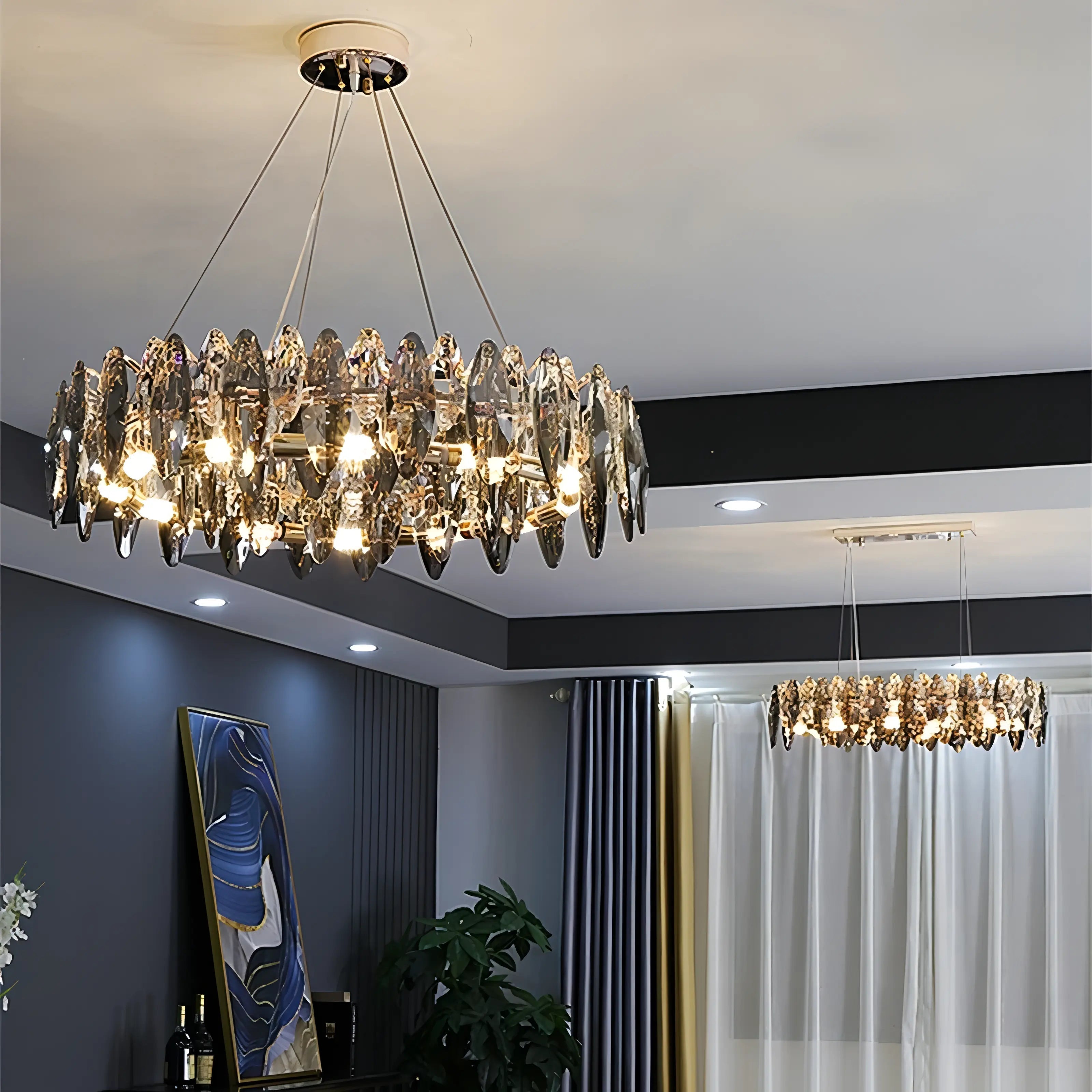 Annelie - Smoked Transparent Crystal Ceiling Chandelier
