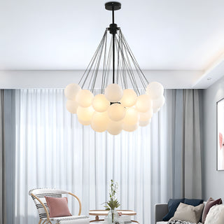 Armando - Frosted Multi Glass Ball Hanging Chain Ceiling Light Chandelier