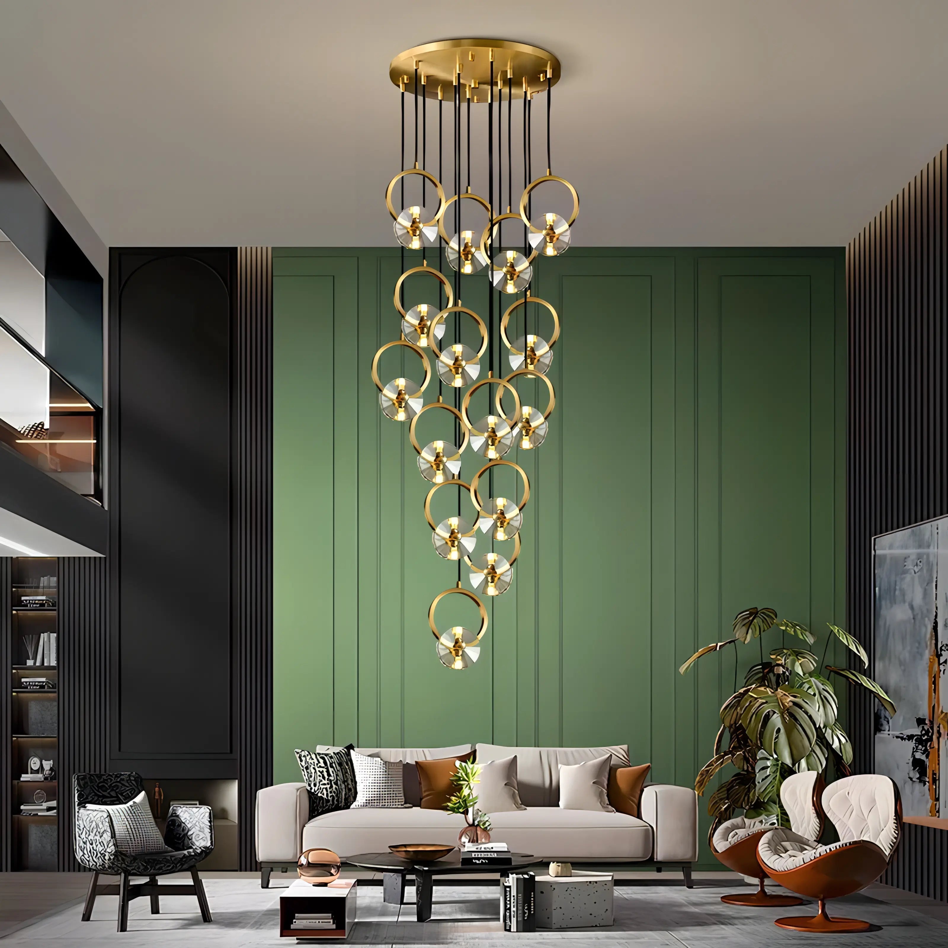 Afrodita - Modern Hanging Round Ring Cluster Ceiling Chandelier