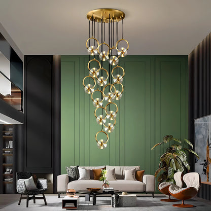 Afrodita - Modern Hanging Round Ring Cluster Ceiling Chandelier