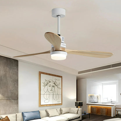 Brett - Modern Ceiling Fan with Dark Wood Blades and LED Light