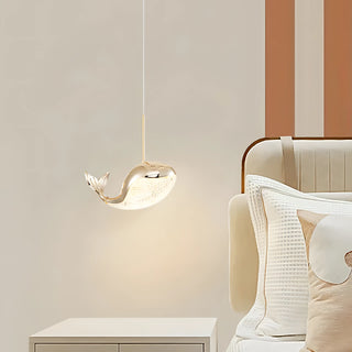 Beluga - Hanging Gold Whale Shaped Pendant Ceiling Light Chandelier