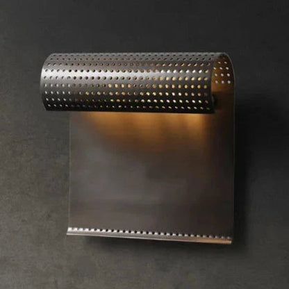 Dayna - Modern Black Brass Curved Downlight Curling Wall Light