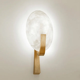 Mayra - Modern Pearl Stone Curved Arm Wall Light