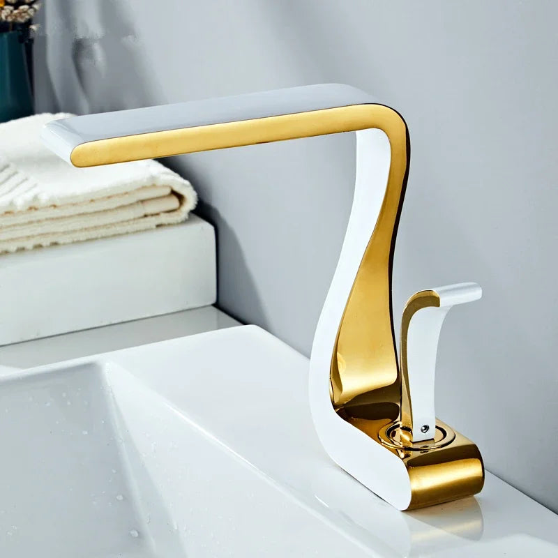 Eleazar - Modern Curved Single Lever Basin Mixer Tap