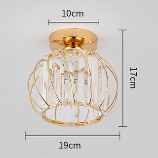 Eliam - Round Gold Glass Twisted Shade Pendant Ceiling Light