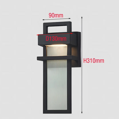 Maribel - Black Caged Glass Outdoor Wall Light