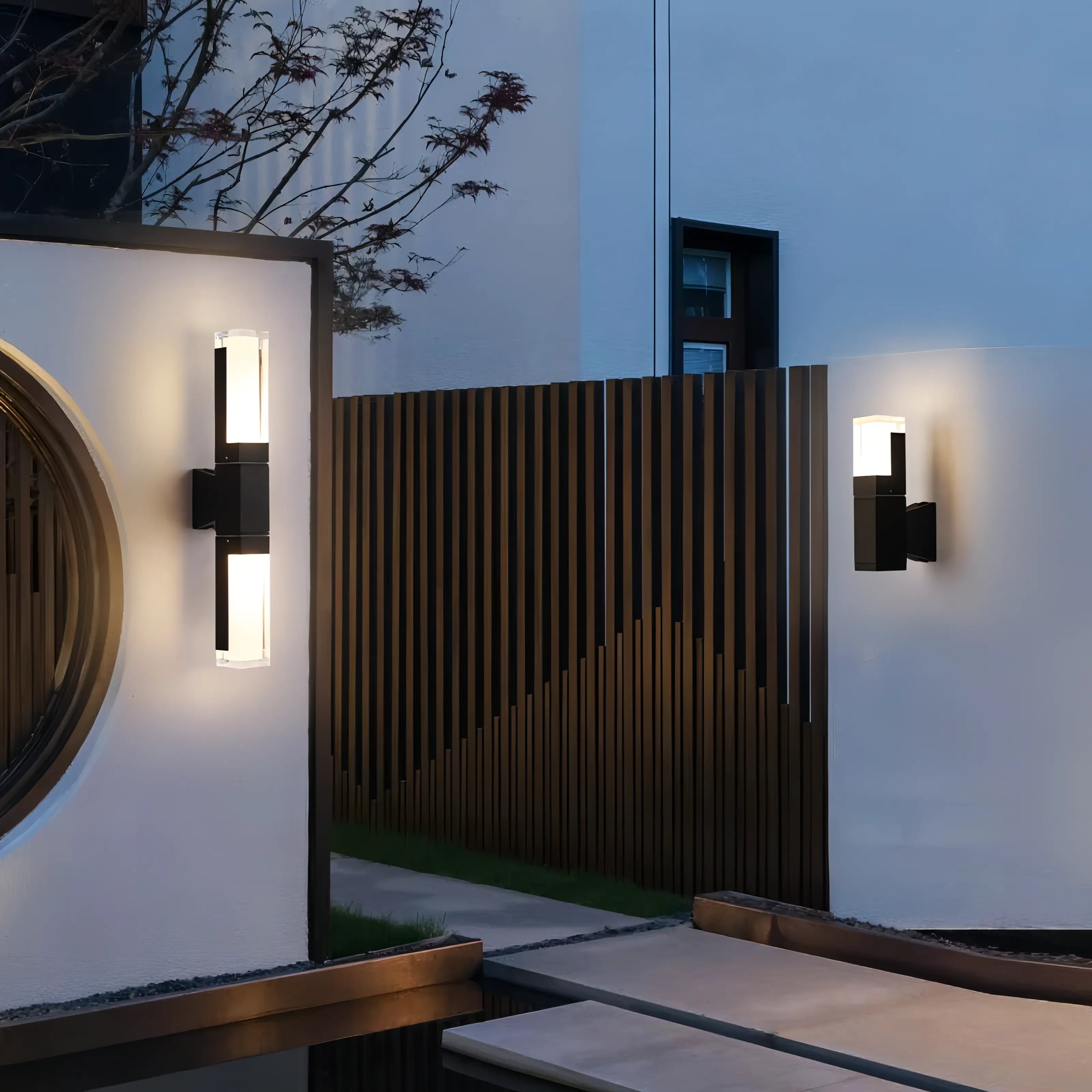 Spivey - Modern Black LED Motion Sensor Outdoor Wall Light
