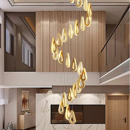 Whitney - Gold Crystal Teardrop Ceiling Chandelier
