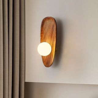 Stella - Natural Wooden Japanese Oval Circular Wall Light